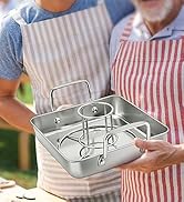 HaSteeL Beer Can Chicken Holder 3Pcs, Includes Stainless Steel Vertical Chicken Roaster Stand Rac...