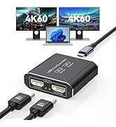 JCYMELE Dual 4K@60Hz Extended Display USB C to Dual HDMI Adapter for 2 Monitors Type C Port to HD...