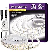 HitLights White LED Strip Lights 5000K, 10ft High Density 12V Tape Light, 360 LEDs, 530Lumens/ft,...
