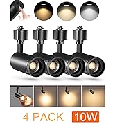 VANoopee 3-Color Zoomable LED Track Lighting Heads H Type Track Light Heads Bright Spotlight Fixt...