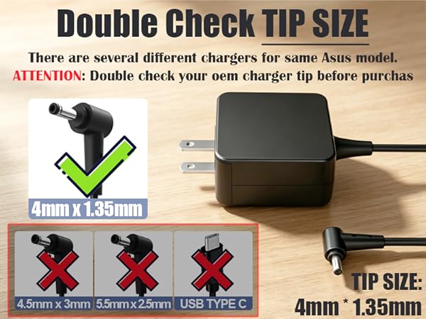 compatible with Asus Vivobook 15 laptop charger