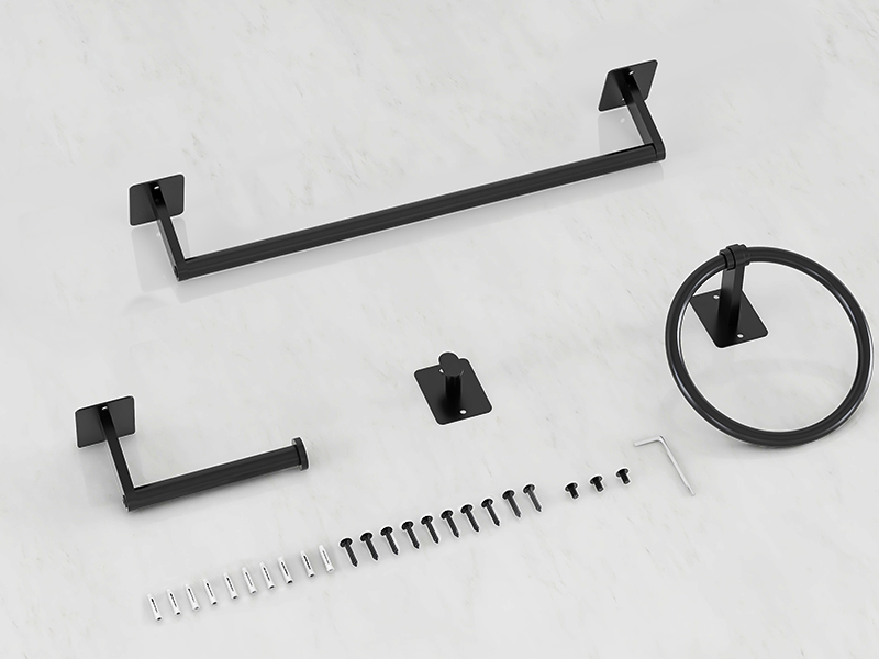 black bathroom set