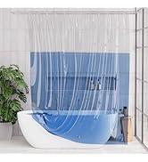 AmazerBath 100% EVA Shower Curtain Liner, 72 x 72 Inches Heavy Duty Shower Curtain and Liner 2-in...