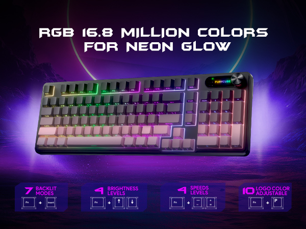 RGB 16.8 million colors for neon glow