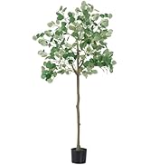 Artificial Eucalyptus Tree 5ft with Pot Indoor,Eucalyptus Tree Faux,Silk Plant Fake Eucalyptus fo...