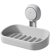 LEVERLOC Soap Dish Holder for Shower Suction Cup Wall Mounted Self Draining NO-Drilling Removable...