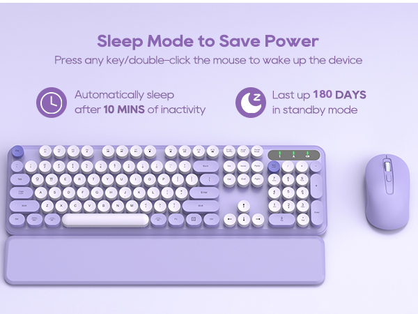 Sleep after 30min of inactivity wireless keyboard mouse cafe office Essentials Off College