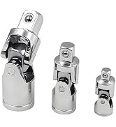 Resze 3-Piece Swivel Socket Set (1/4", 3/8", 1/2") - 360° Rotating Chrome-Plated Steel Adapters f...