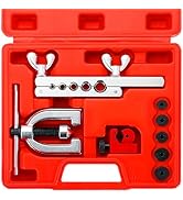 DASBET Double and Single Brake Line Flaring Tool Kit with Tubing Cutter, Brake Line Repair Kit fo...