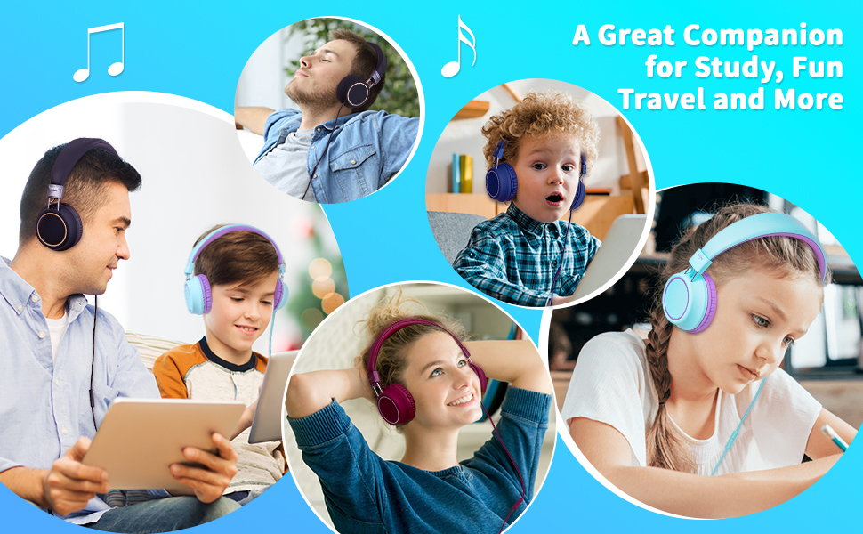 On Ear Kids Headphones Wired with Microphone