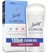 Secret Clinical Strength 100HR Sweat &amp; Odor, Clear Gel Antiperspirant Deodorant for Women, 3X Str...