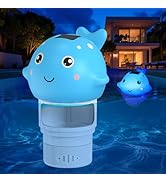 Blufree Pool Chlorine Floater, Solar Whale Chlorine Tablet Floater w/Light, Adjustable Release &amp; ...