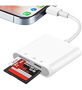 SD Card Reader for iPhone iPad with Charging Port, SD &amp; Micro SD Dual Slots Memory Card Reader, D...