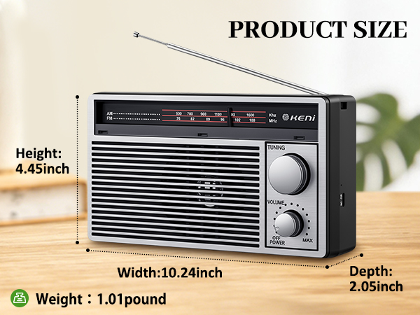 G Keni Portable AM/FM Radio Portable with Bluetooth