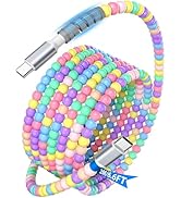 USB C Cable Fast Charging 6.6FT, Cute Bead String 60W 45W 40W 30W 27W 25W 20W USB-C to Type C PD ...