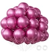 OuMuaMua Hot Pink Balloons Metallic Pink Balloons, 50Pcs Fuchsia Balloons Chrome Pink Latex Ballo...