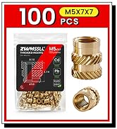 M5X7X7-100_Metric_Threaded_InsertBrass_Heat_Set_Insert_for_Plastic_Parts
