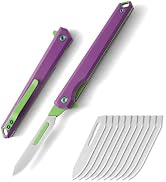 Folding Scalpel Knife,Mini Slim Pocket Knife with 10pcs #60 Scalpels Replaceable Blades,EDC Utili...