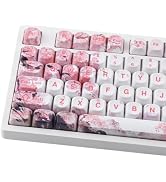 MOA PBT Keycaps Cherry Blossom-Landscape Painting Sakura Pink Cute Keycaps | Tsungup 131 Keys Cus...