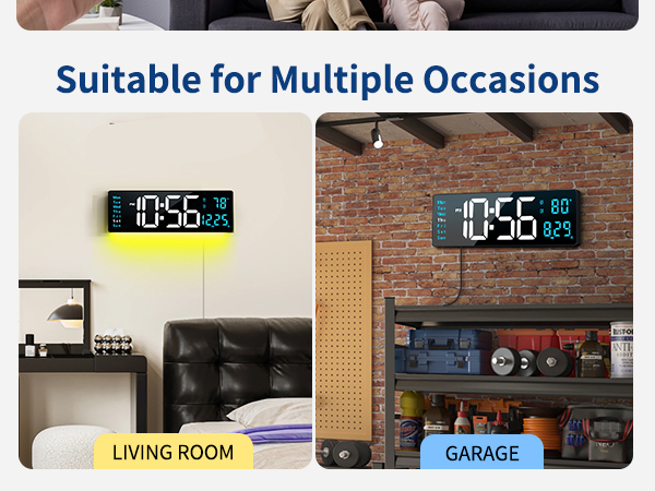 large digital wall clock