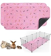Sunheir 2 Pack Washable Guinea Pig Pee Pads, 24" x 48" Waterproof Reusable Guinea Pig Cage Liners...