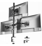 monTEK Triple Monitor Stand Mount, Fully Adjustable Desk Mount for 3 Screen up to 17”-32” and 22l...