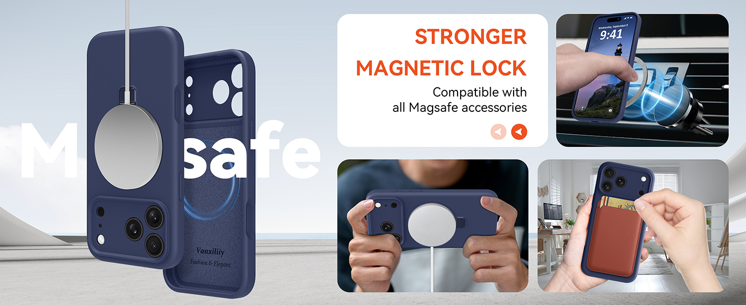 iphone 17 pro max case with stand silicone slim compatible with magsafe