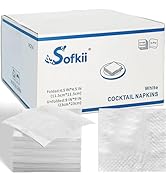 Sofkii 800 Count White Cocktail Napkins, 4.5x4.5 Inch 2-Ply Disposable Paper Napkins, Bulk Bevera...