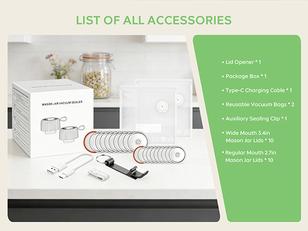 2026 Upgraded Electric Mason Jar Vacuum Sealer