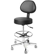 Drafting Stool with Lumbar Back&amp;Adjustable Foot Ring, Multi-Purpose Office Drafting Chairs,Heavy ...