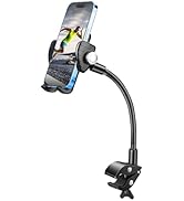 EEEKit Gooseneck Bike Phone Holder, Universal Handlebar Phone Mount Clamp for Wheelchair, Mic Sta...