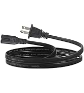 2FT Replacement 2 Prong AC Power Cable - 18 AWG 2 Slot Non-Polarization Figure 8 Power Cord Compa...