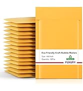 Fuxury Kraft Bubble Mailer 4x8” 50Pack Strong Adhesion Padded Envelopes Thick Bubble Envelopes Us...