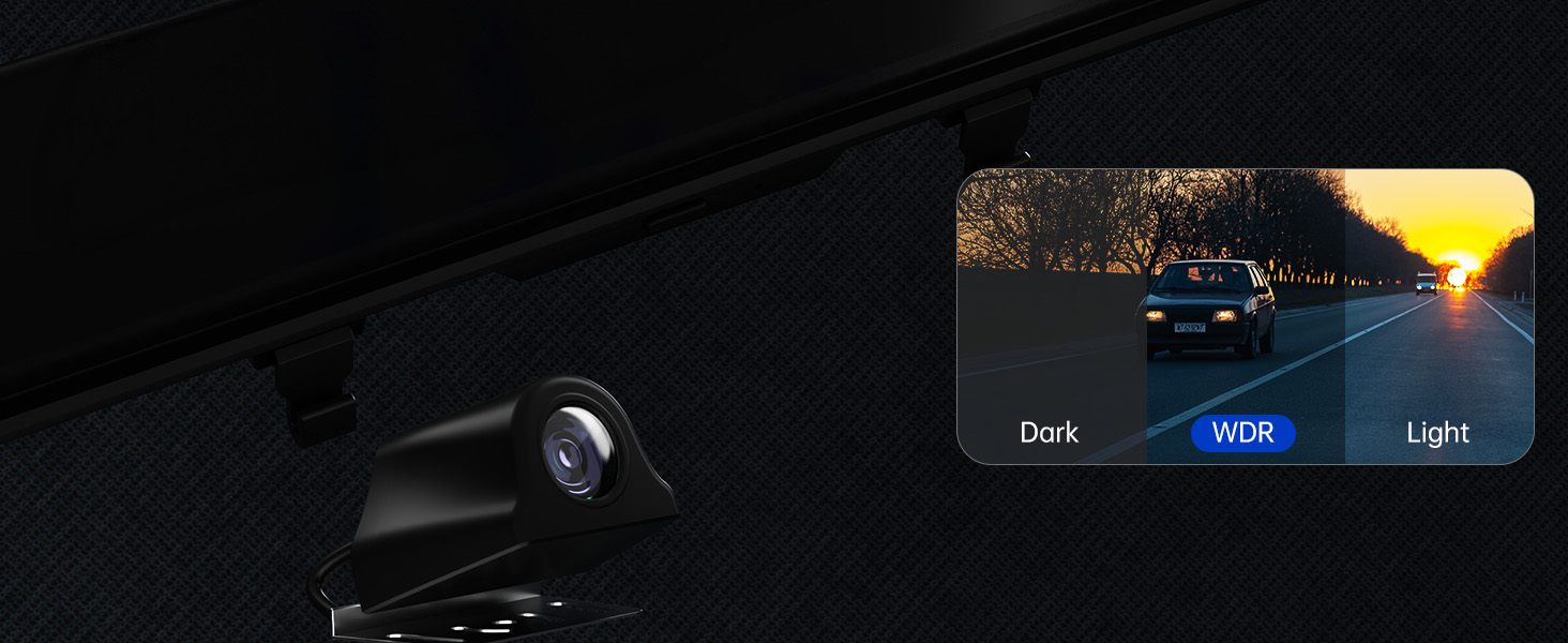 review mirror with camera