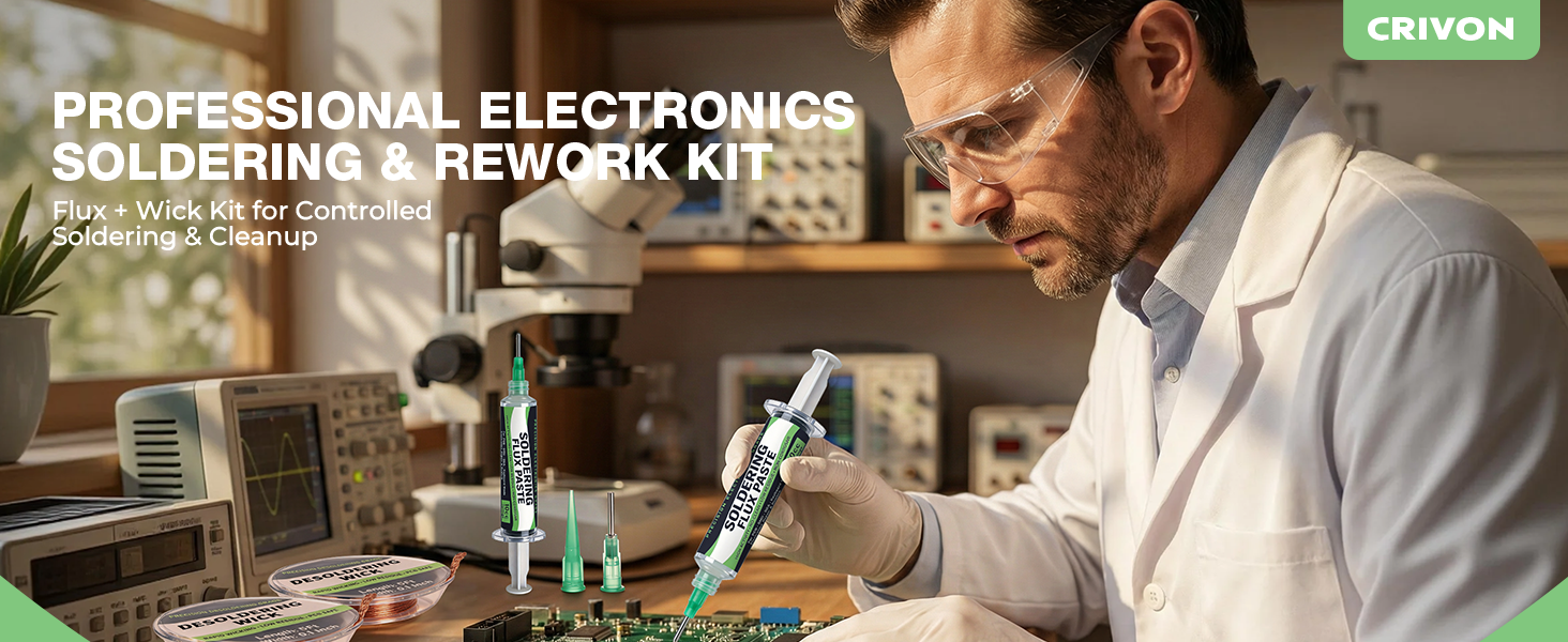 Solder Flux Paste Desoldering Wick No Clean Rosin Handy Flux Syringe Solder Wick Braid