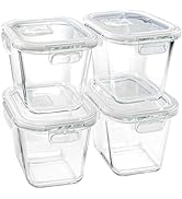 Soup Containers with Lids Glass 32 oz, 4 Cup Borosilicate Glass Food Storage Containers, Microwav...
