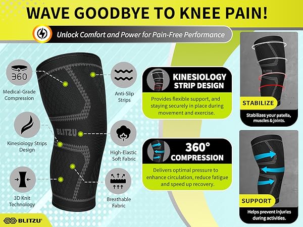 knee compression sleeves for men women knee brace support