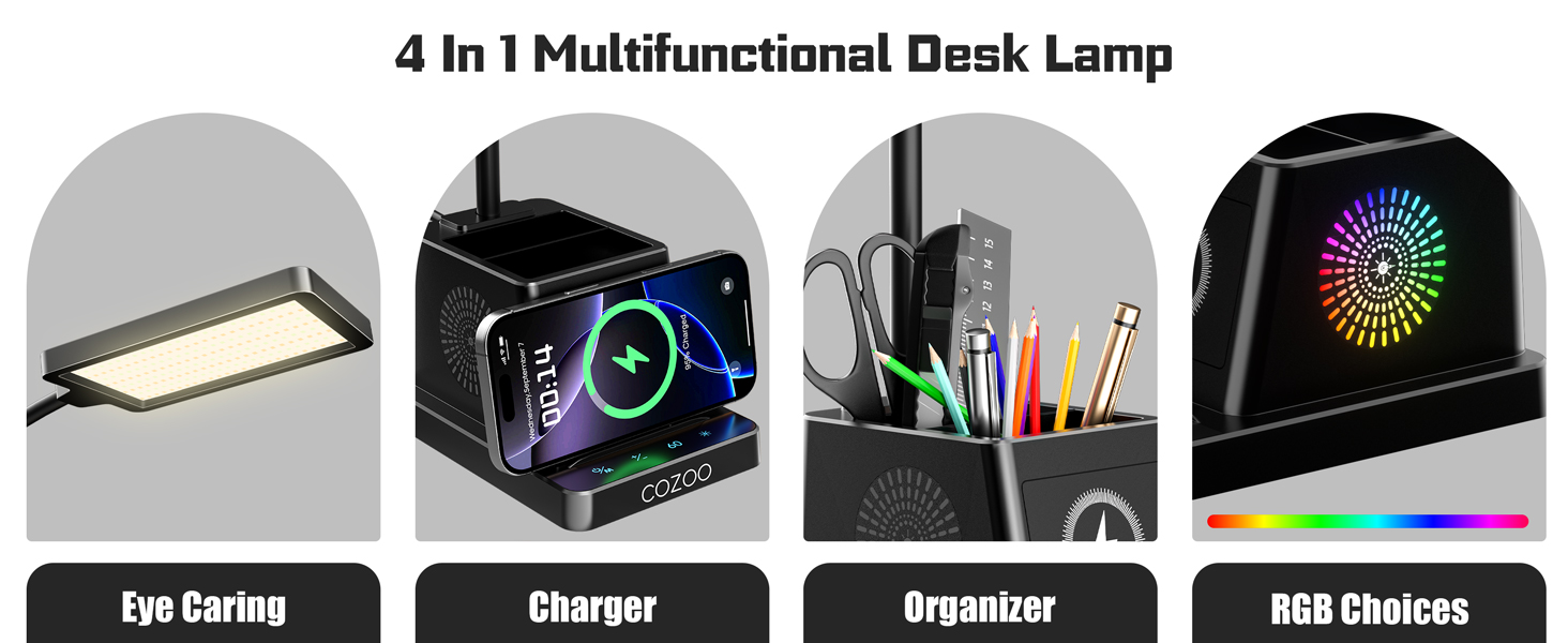 Desk Lamp with Wireless Charger