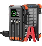 Uukto Solar Jump Starter, 5000A Peak 12V Car Battery Jump Starter for Up to 10.0L Gas &amp; 6.0L Dies...