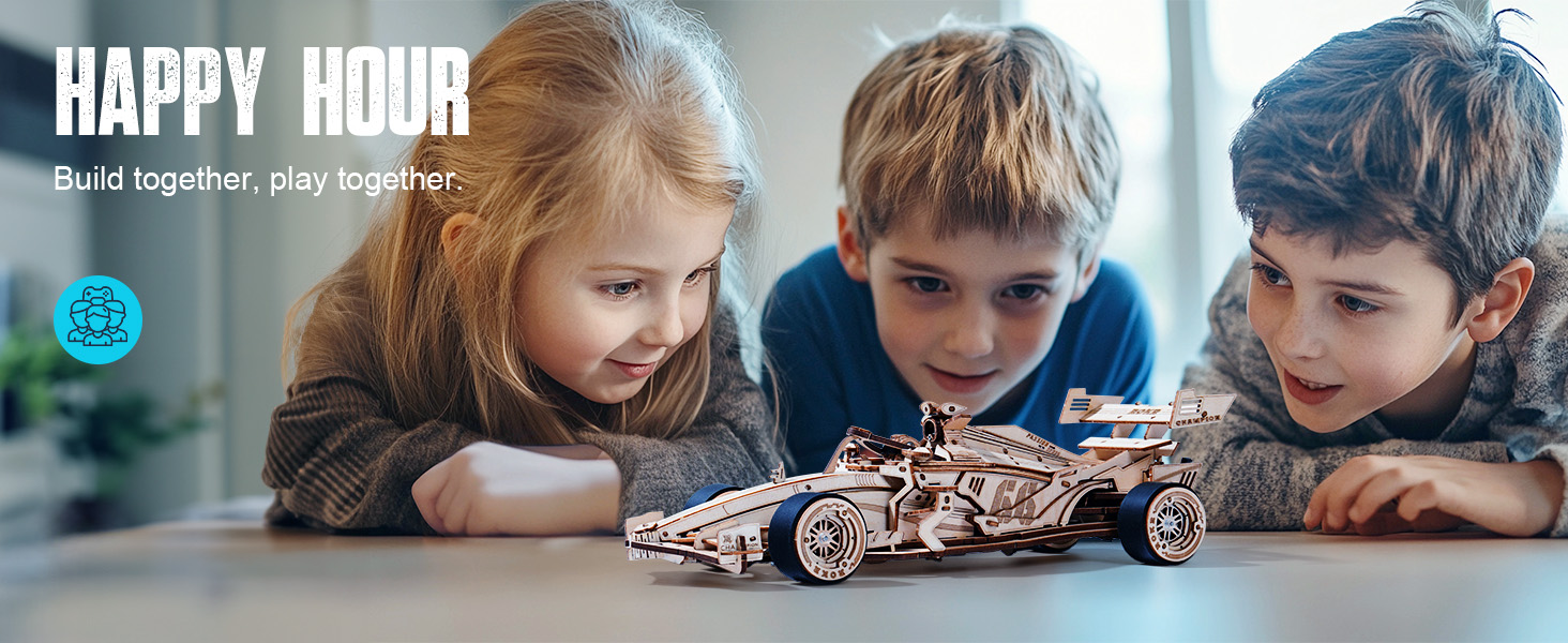 rokr 3d wooden puzzles RC racing car model building kits adults build kids