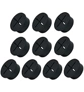 EASYEAH 10Pcs Desk Grommet, 1" (25mm) Black Silicone Cord Hole Cover, Flexible Rubber Wire Gromme...