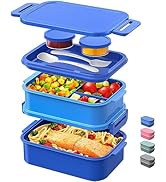 DaCool Bento Box Adults Lunch Container - 74 OZ Stackable Leakproof Bento Lunch Box for Adults Me...