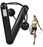 Skipping Rope with Counter, Cordless Jump Rope, Intelligent Timed Weighted Jump Rope, Adjustable ...