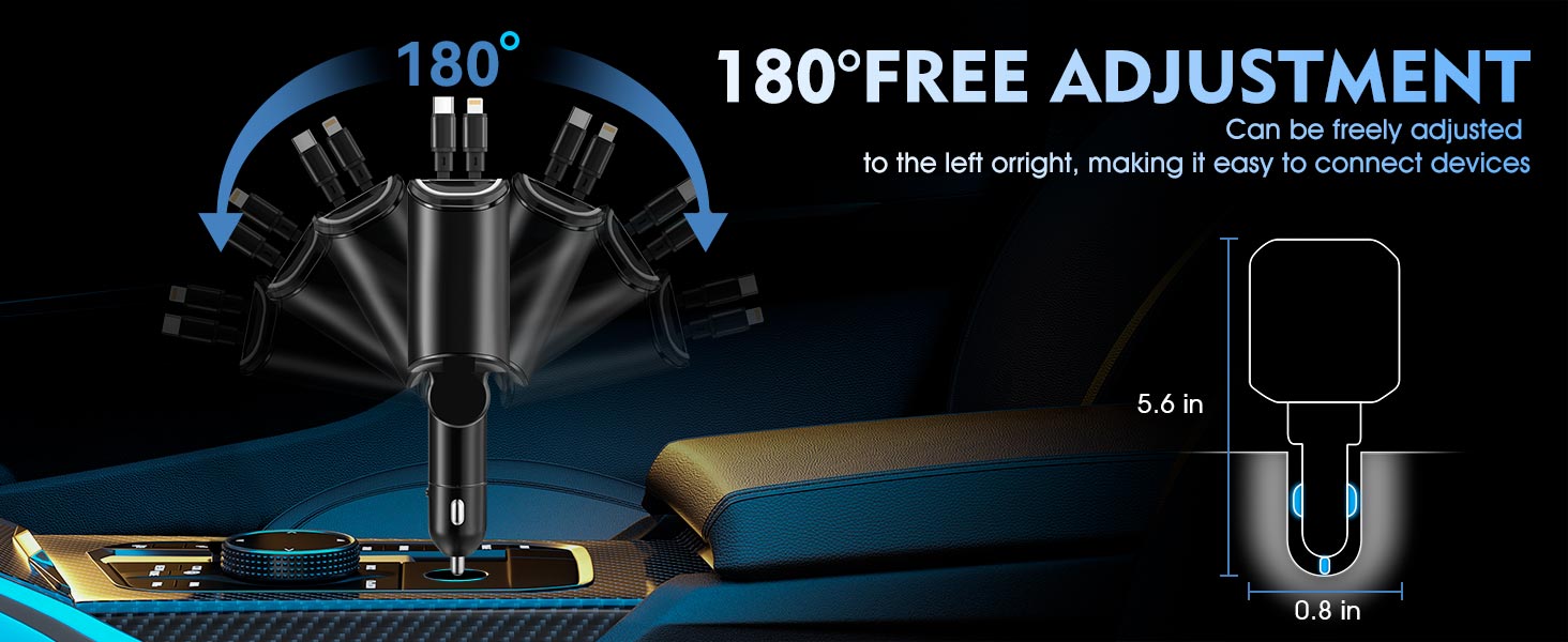 4 in 1 retractable car charger