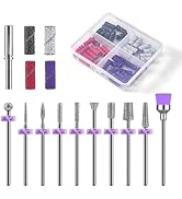 MelodySusie Nail Drill Bits, 10Pcs Diamond Sanding Bit Set with 40pcs Small Sanding Bands (#120#1...