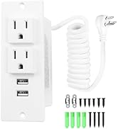 in-Drawer Outlet Kit: Organize Your Space with Two AC 15Amp Outlets &amp; USB Ports for Bathroom, Bed...