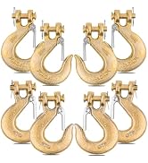 8 Pack 5/16" Clevis Slip Hook with Safety Latch, Heavy Duty G70 Safety Chain Hook for 5/16" Trans...
