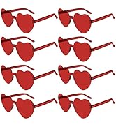 PLULON Heart Sunglasses for Women Pink Heart Glasses Valentine's Day Rimless Heart Shaped Sunglas...