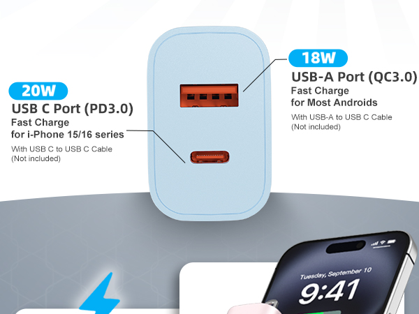 usb c wall charger block