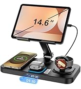 30W Wireless Charger for Samsung/Android Mag-Safe Charging Station with Clock/Light for Samsung S...